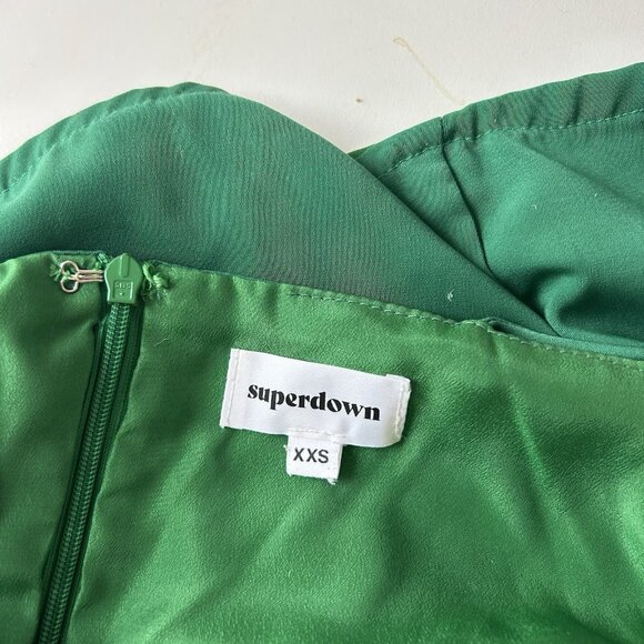 Revolve Superdown Women’s Mini Green Dress Petunia Tie Strap Size XXS - Picture 14 of 14